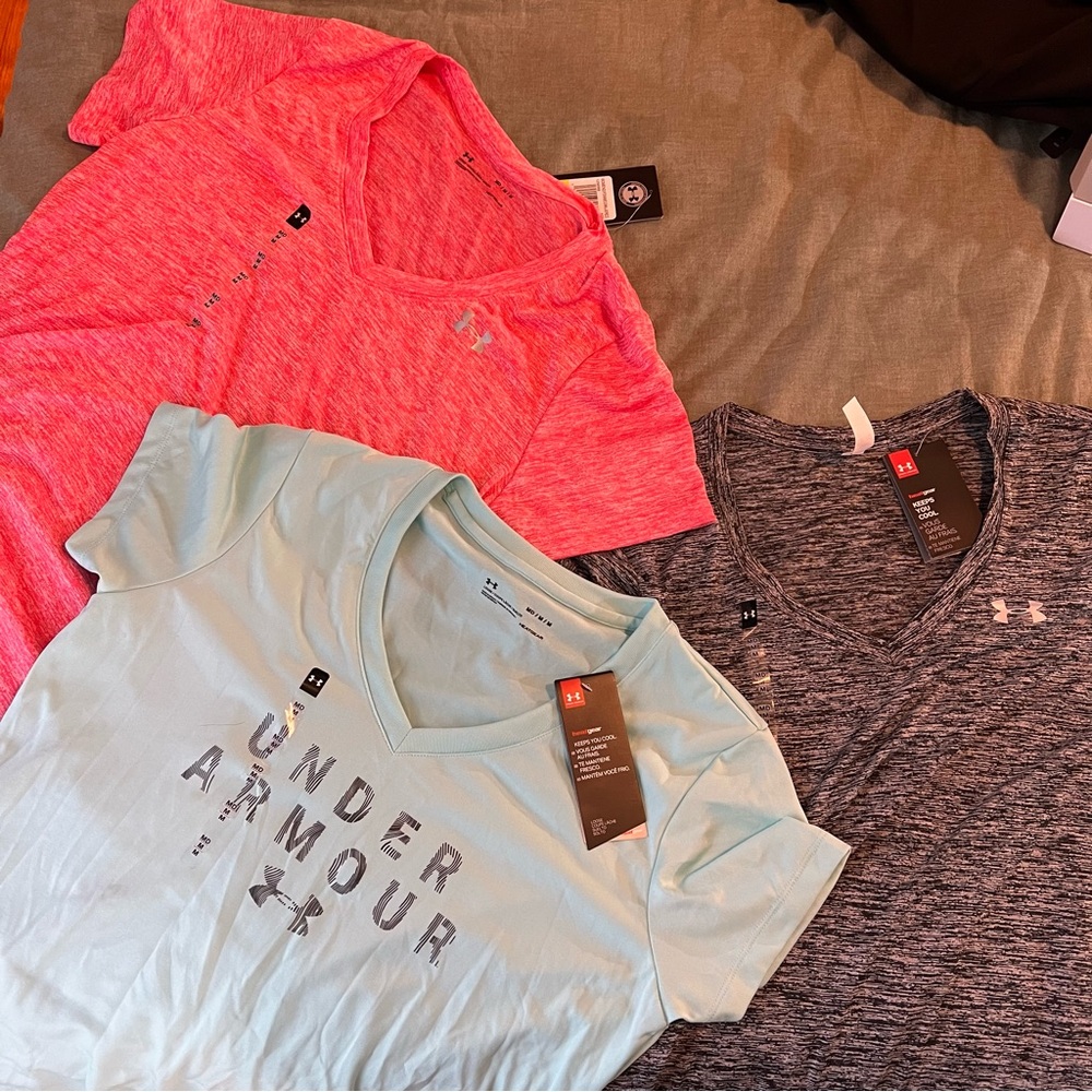 3 NWT Under Armor workout shirts - Medium